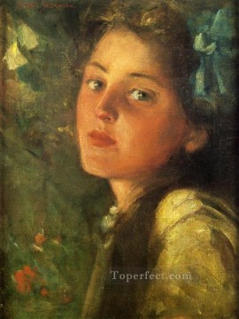  Pre Painting - A Wistful Look impressionist James Carroll Beckwith
